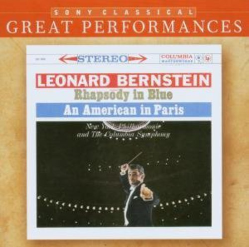 the album cover for Leonard Bernstein - Rhapsody in Blue / An American in Paris