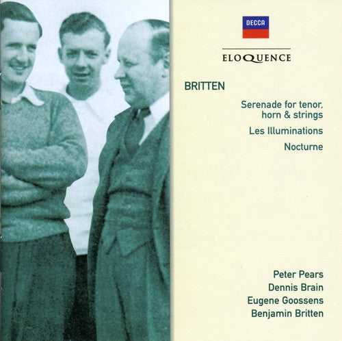 the album cover for Pears / Brain / Britten / New Symphony Orchestra - Britten: Serenade For Tenor Horn & Strings Les