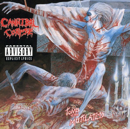 the album cover for Cannibal Corpse - Tomb of the Mutilated