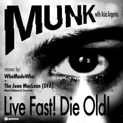the album cover for Munk With Asia Argento - Live Fast Die Old