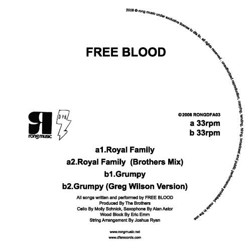 the album cover for Free Blood - Royal Family