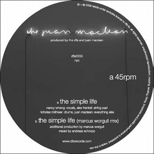 the album cover for Juan Maclean - Simple Life