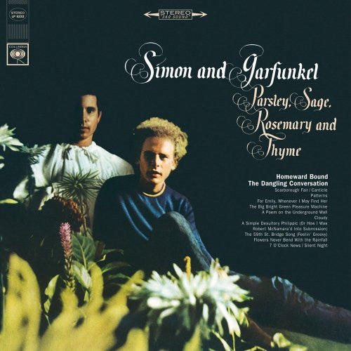 the album cover for Simon & Garfunkel - Parsley, Sage, Rosemary and Thyme
