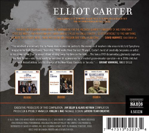 the album cover for E. CARTER - Complete String Quartet