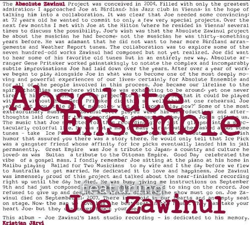 the album cover for Joe Zawinul - Absolute Zawinul