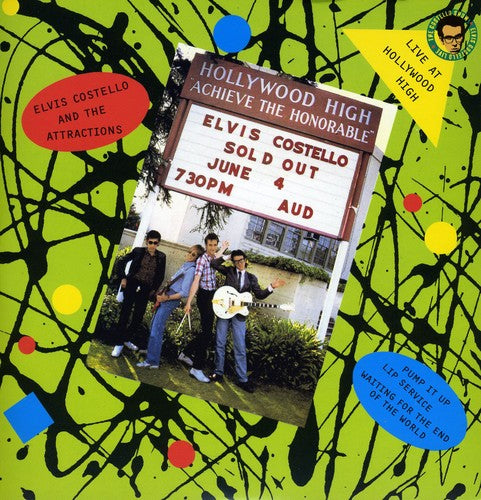 the album cover for Elvis Costello & The Attractio - Live at Hollywood High