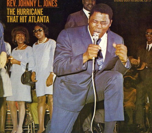 the album cover for Rev Jones Johnny L Hurricane - Hurricane That Hit Atlanta
