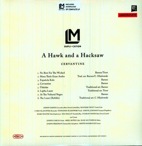 the album cover for Hawk & A Hacksaw - Cervantine