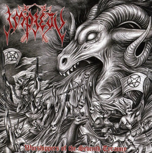 the album cover for Impiety - Worshippers of the Seventh Tyranny
