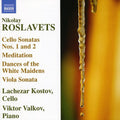 the album cover for N. Roslavets - Works for Cello & Piano