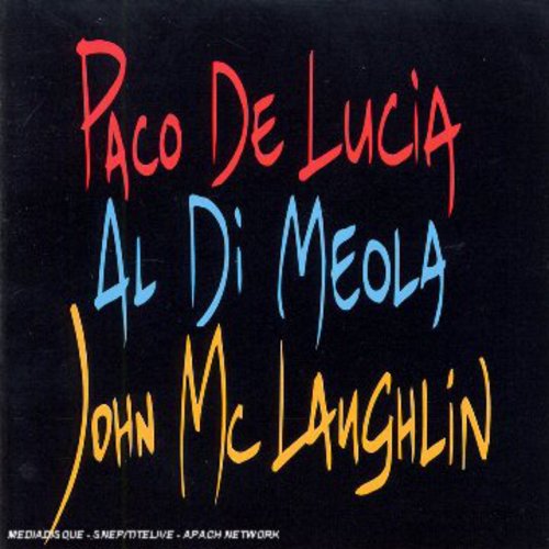 the album cover for De Lucia/Dimeola/Mclaughlin - Guitar Trio