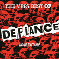 the album cover for Defiance - The Very Best and We Dont Care