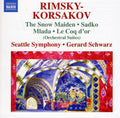 the album cover for Gerard Schwarz - Orchestral Suites: Snow Maiden