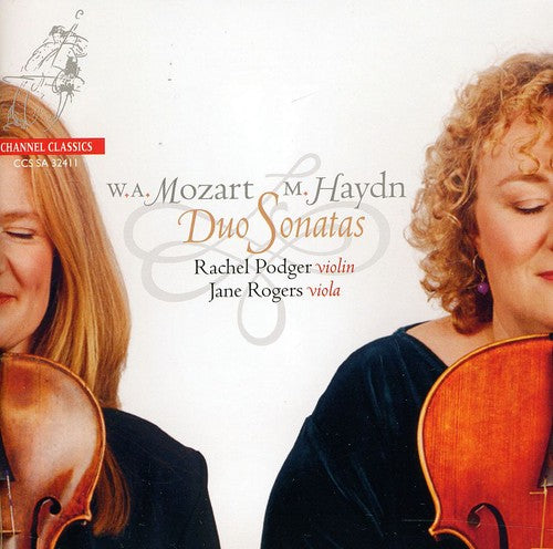 the album cover for Mozart / Haydn / Podger / Rogers - Duos For Violin & Viola K423 & 424 & Menuetto K487