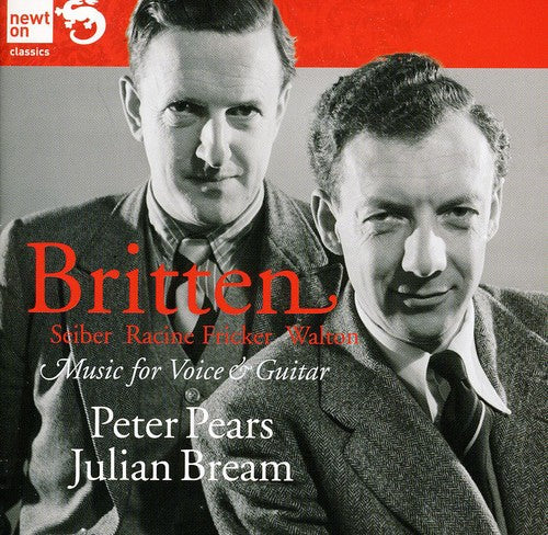 the album cover for Britten / Walton / Fricker / Pears / Bream - Music for Voice & Guitar