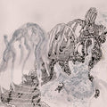 the album cover for Horseback - Plague Of Knowing: Singles, Splits and Rarities 2007-2012