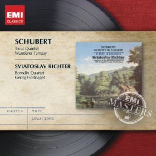 the album cover for Schubert / Sviatoslav Richter - Trout Quintet / Wanderer Fantasy