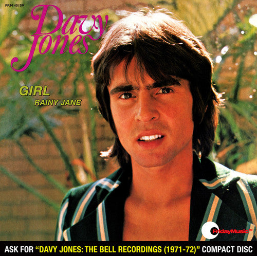 the album cover for Davy Jones - Girl / Rainy Jane