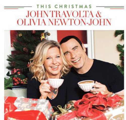 the album cover for Newton-Olivia John & John Travolta - This Christmas