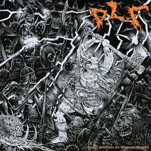 the album cover for PLF - Devious Persecution & Wholesale Slaughter