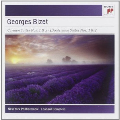 the album cover for Bizet / Leonard Bernstein - Bizet: Carmen Suites / L'Arlesienne Suites