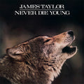 the album cover for James Taylor - Never Die Young