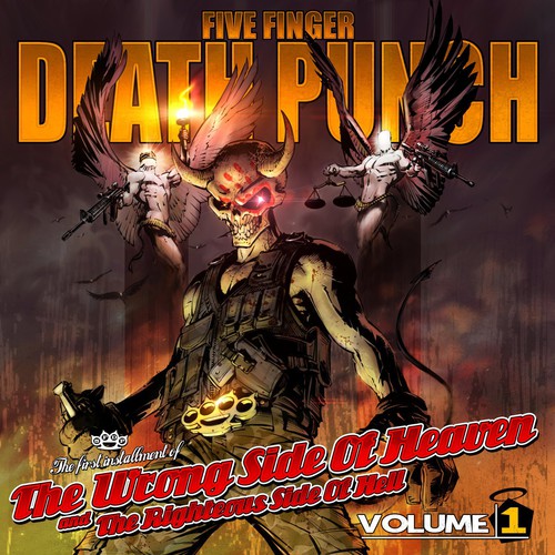 the album cover for Five Finger Death Punch - The Wrong Side Of Heaven And The Righteous Side Of Hell, Vol. 1 [Clean]
