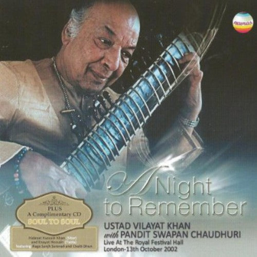 the album cover for Vilayat Khan - Night To Remember:Live At The Royal Festival Hall