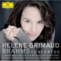 the album cover for Hélène Grimaud - Brahms Concertos (Piano Ctos Nos. 1 & 2)