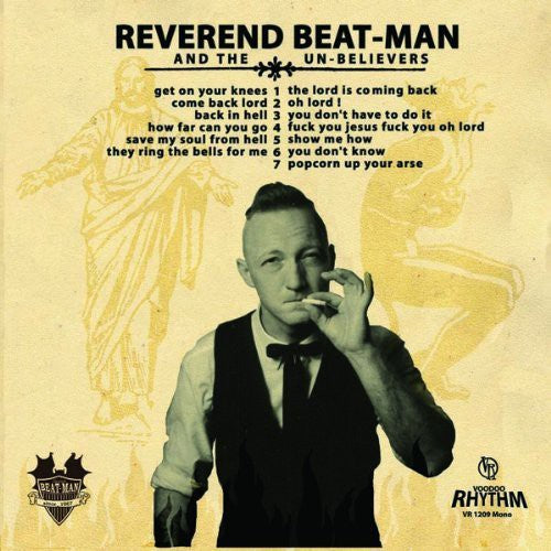 the album cover for Reverend Beat-Man And The Unbelievers - Get on Your Knees