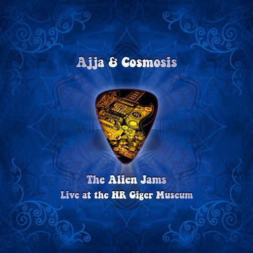 the album cover for Ajja & Cosmosis - Alien Jams-Live at the HR Giger Museum