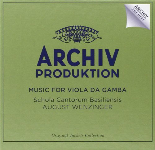 the album cover for August Wenzinger - Music for Viola Da Gamba