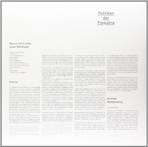 the album cover for Marcus Schmickler & Julian Rohrhuber - Politiken Der Frequenz