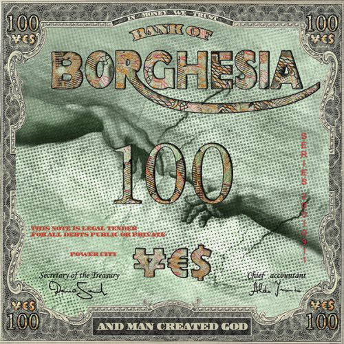 the album cover for Borghesia - And Man Created God