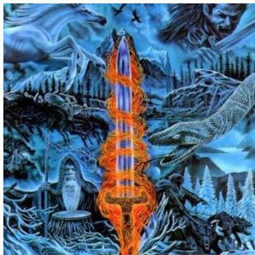 the album cover for Bathory - Blood on Ice