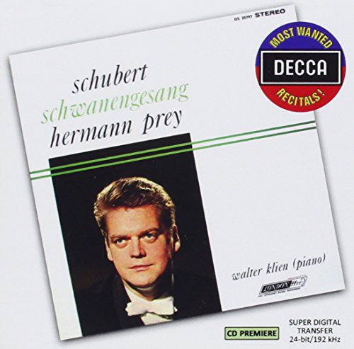 the album cover for HERMANN PREY - Most Wanted Recitals: Schubert - Schwsnengesang
