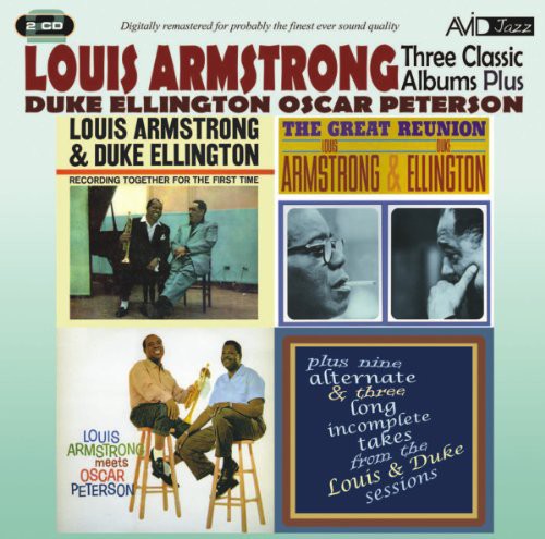 the album cover for Louis Armstrong /Duke Ellington/Oscar Peterson - 3 Lps-Together for the First Time / Great Reunion