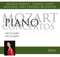 the album cover for Mozart / Hewitt - Piano Ctos 22 & 24