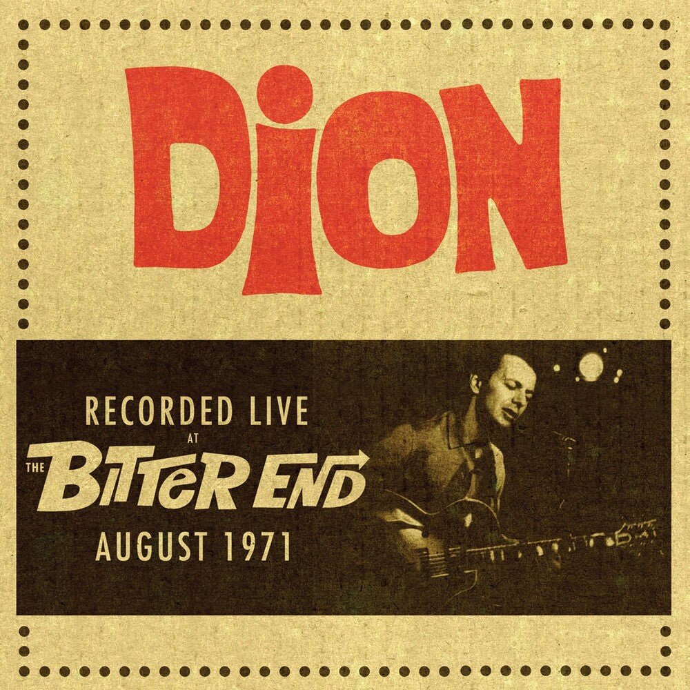 the album cover for Dion - Live at the Bitter End 1971