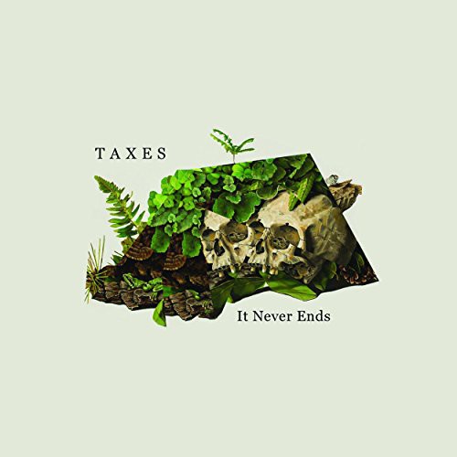 the album cover for Taxes - It Never Ends