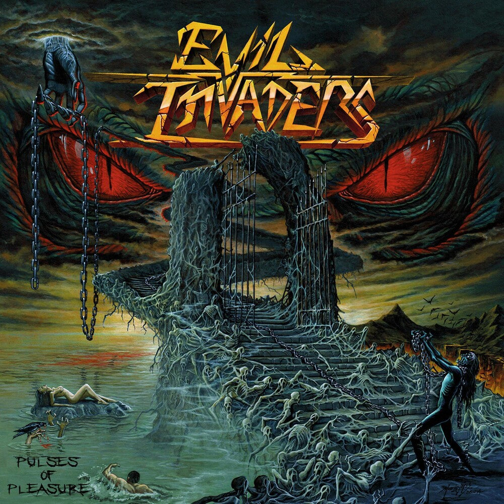 the album cover for Evil Invaders - Pulses of Pleasure