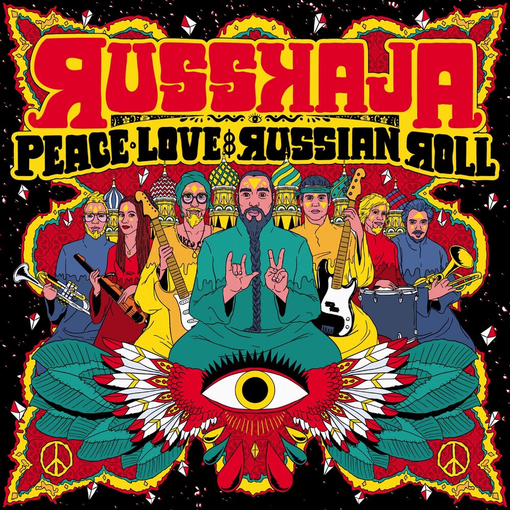 the album cover for Russkaja - Peace, Love & Russian Roll