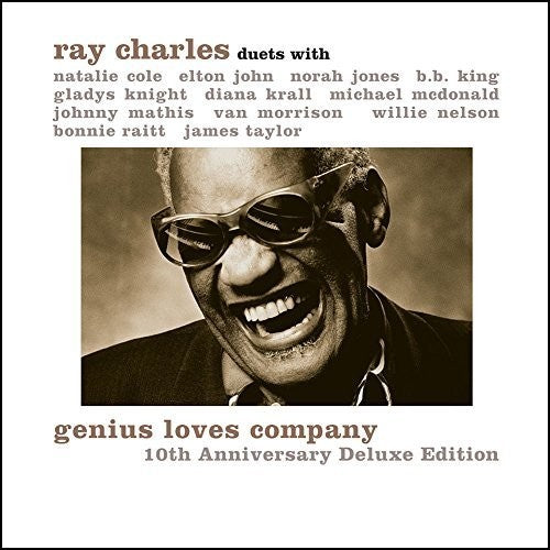 the album cover for Ray Charles - Genius Loves Company: 10th Anniversary Deluxe Edition