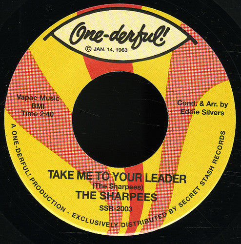 the album cover for Sharpees - Take Me to Your Leader / Darkness of the Night