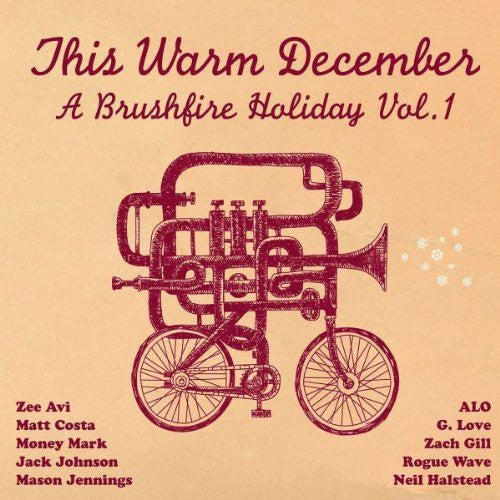 the album cover for Various Artists - This Warm December, A Brushfire Holiday Vol. 1 [ Red & Green Translucent LP]