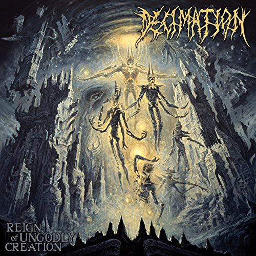 the album cover for Decimation - Reign of Ungodly Creation