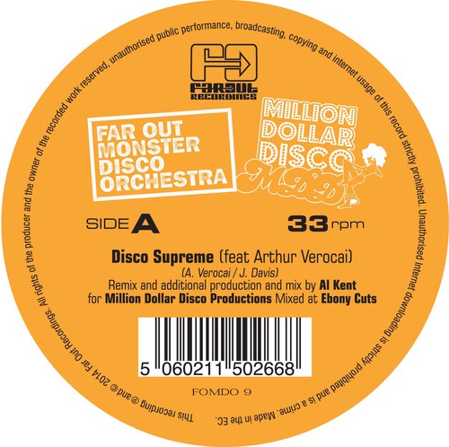 the album cover for Far Out Monster Disco Orchestra - Disco Supreme (Al Kent Edit)