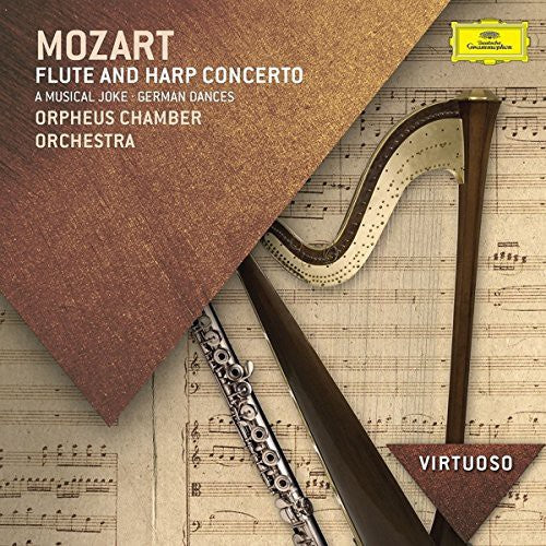 the album cover for Orpheus Chamber Orchestra - Virtuoso: Mozart Flute & Harp Concerto a Musical