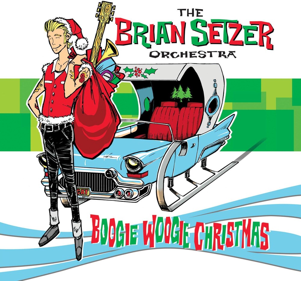 the album cover for Brian Setzer - Boogie Woogie Christmas [White Colored Vinyl]