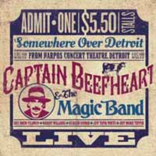 the album cover for Captain Beefheart - Somewhere Over Detroit: Live From Harpo's (Uk)